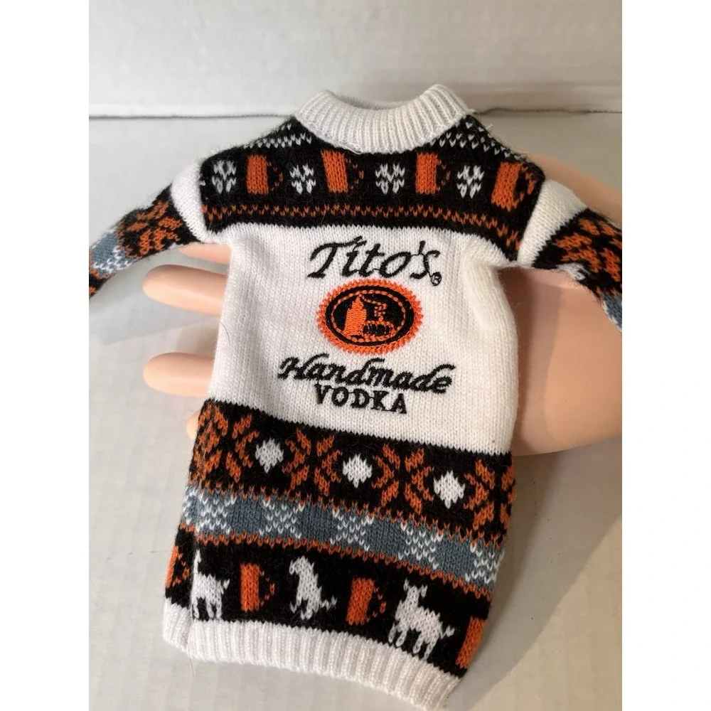 Titos Vodka Bottle Sweaters Ugly Xmas Holiday Set of 2 bar‎ novelty